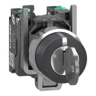 SCHNEIDER ELECTRIC - Selettore a chiave, Harmony XB4, metallo, nero, 22 mm, chiave 455, 3 posizioni, fisse, estrazione chiave centro, 2 NO, Push in