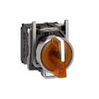 SCHNEIDER ELECTRIC - Selettore luminoso arancione completo Ø22 3-pos. fisse 1NO+1NC 230V- LED universale XB4BK135M5