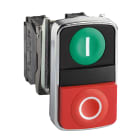 SCHNEIDER ELECTRIC - Pulsante Ø22 - doppio ad impulso - verde+rosso - luce bianca- 24V