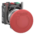 SCHNEIDER ELECTRIC - Pulsante arresto di emergenza, Harmony XB4, metallo, fungo rosso 40 mm, 22 mm, girare per sbloccare, 2NC+1NO, contatti Push-in XB4BS844415