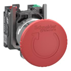 SCHNEIDER ELECTRIC - Pulsante arresto di emergenza, Harmony XB4, metallo, fungo rosso 40 mm, 22 mm, girare per sbloccare, NO + NC, contatti Push-in