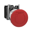 SCHNEIDER ELECTRIC - Harmony XB4, Arresto di emergenza, metallo, fungo rosso Ø40, Ø22, ad aggancio, girare per sbloccare, 1 NC + 1NC auto-monitorato