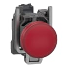 SCHNEIDER ELECTRIC - Lampada spia, Harmony XB4, metallo, rosso, 22 mm, LED universale, gemma liscia, 24 V AC DC, contatti Push-in