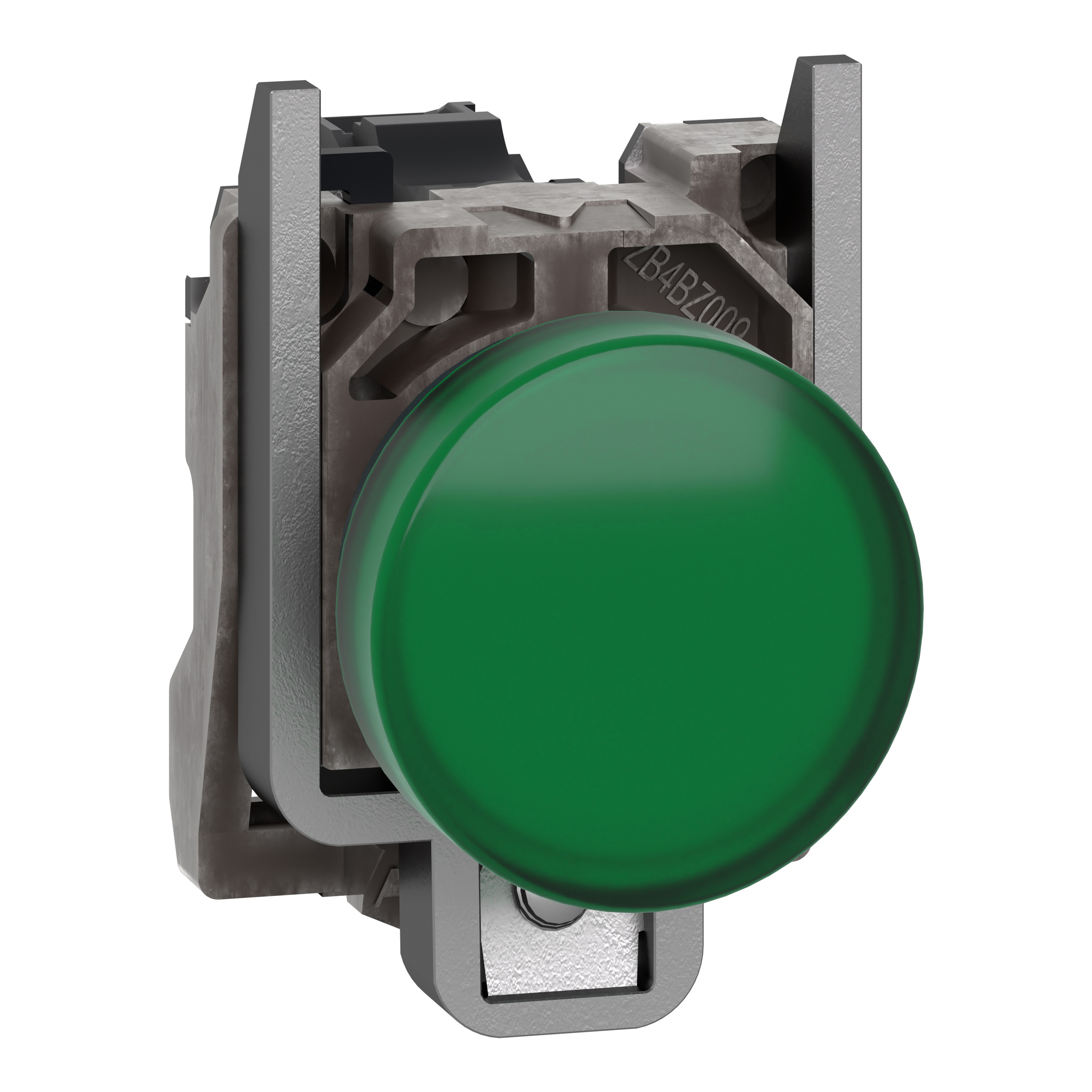 SCHNEIDER ELECTRIC - Harmony XB4, Lampada spia, metallo, verde, diam.22,  con LED integrato ad alta protezione, 110…240VAC 300 VA a 230 VAC, 120 VA a 120 VAC XB4BVGM3T