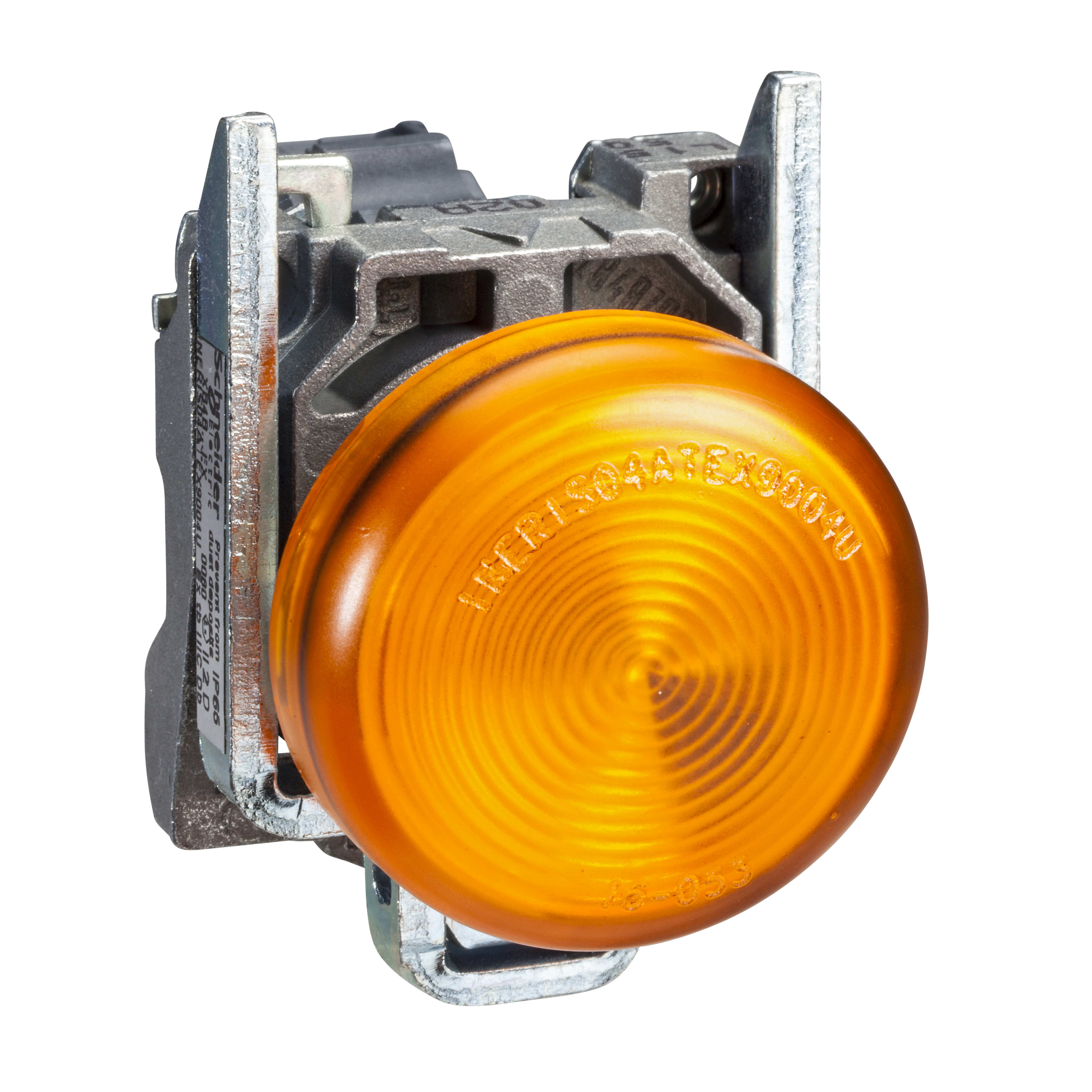 SCHNEIDER ELECTRIC - Lampada spia completa Harmony XB4 - ATEX D, 22 mm, IP65, arancione, LED integrato, 230...240V, capicorda XB4BVM5EX