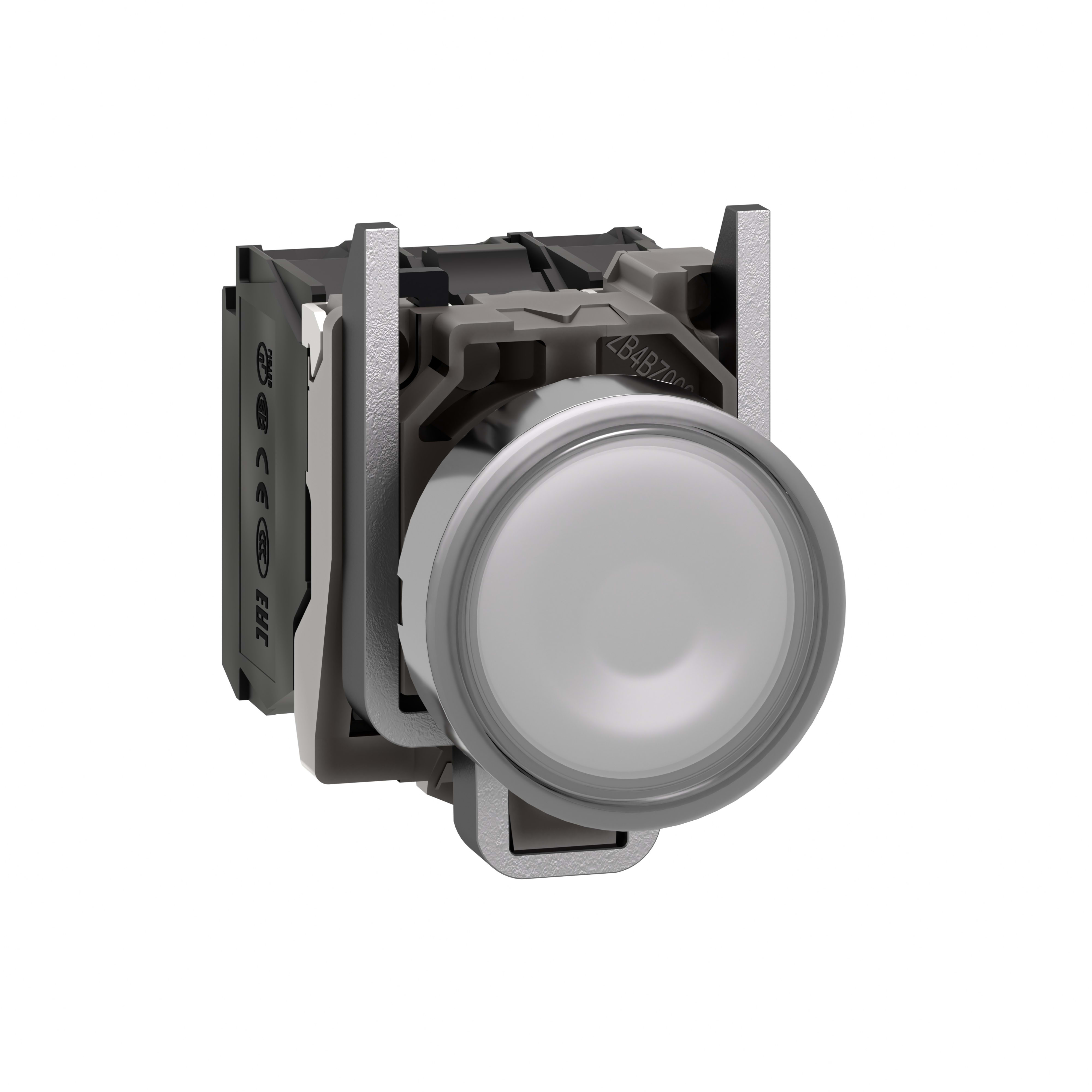 SCHNEIDER ELECTRIC - Pulsante luminoso bianco Ø22 - filoghiera ad impulso - 230Vac - 1NO+1NC- LED universale