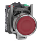 SCHNEIDER ELECTRIC - Pulsante luminoso, Harmony XB4, metallo, rosso filoghiera, 22 mm, LED universale, gemma liscia, 1NO + 1NC, 24 V AC DC, Push in