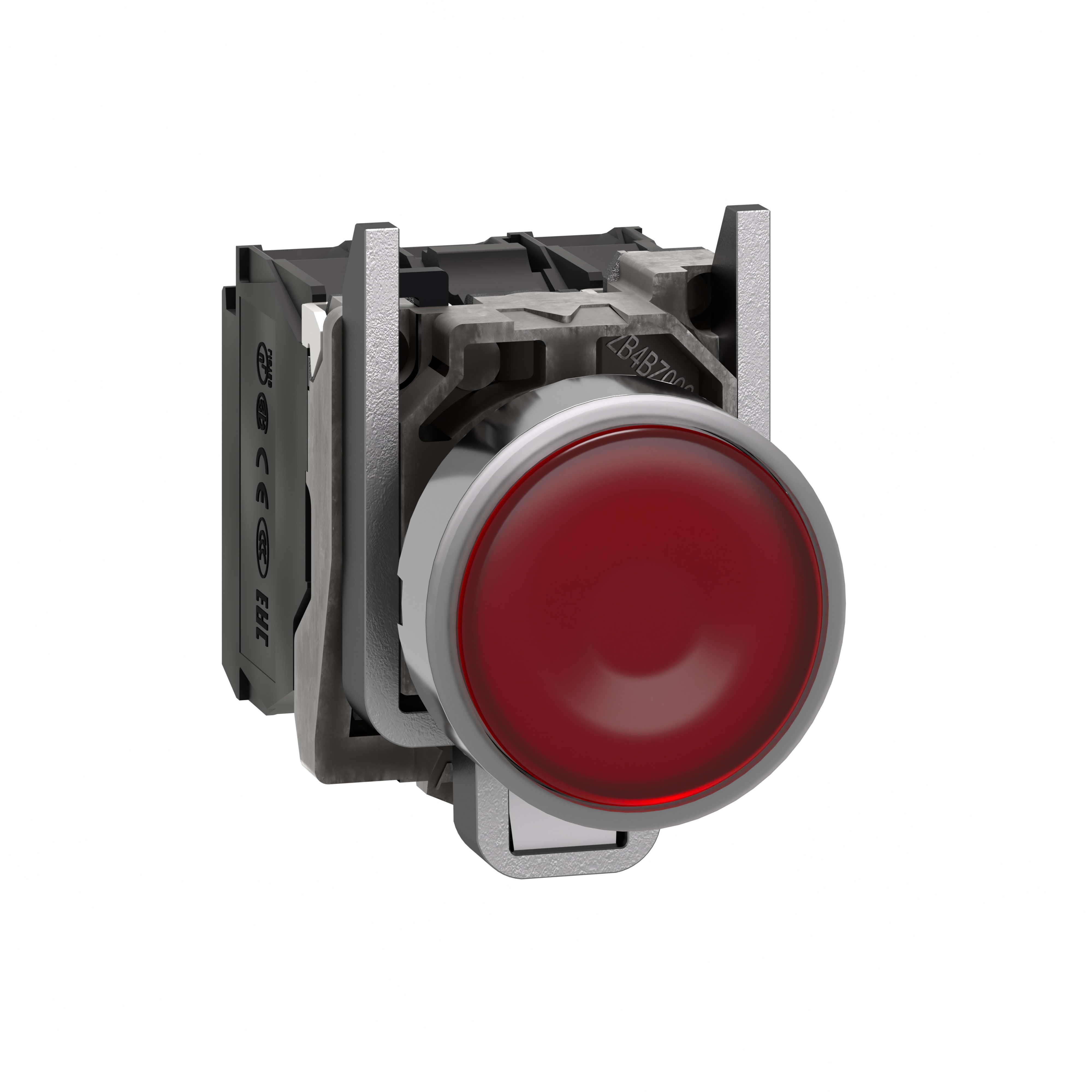 SCHNEIDER ELECTRIC - Pulsante luminoso rosso Ø22 - filoghiera ad impulso - 120V - 1NO+1NC- LED universale XB4BW34G5