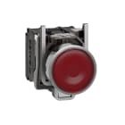 SCHNEIDER ELECTRIC - Pulsante luminoso rosso Ø22 - filoghiera ad impulso - 230V - 1NO+1NC- LED universale XB4BW34M5