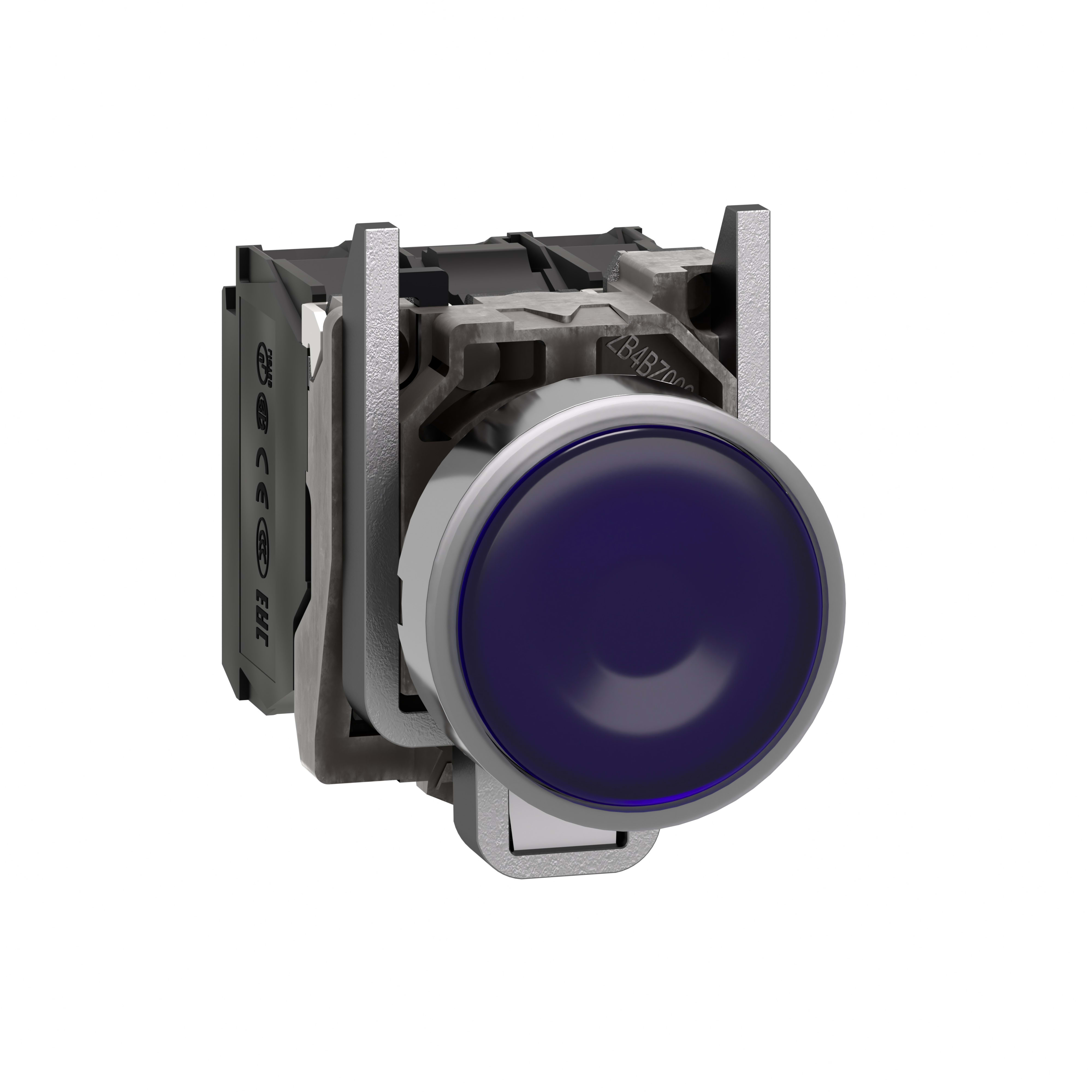 SCHNEIDER ELECTRIC - Pulsante luminoso blu Ø22 - filoghiera ad impulso - 120Vac - 1NO+1NC- LED universale