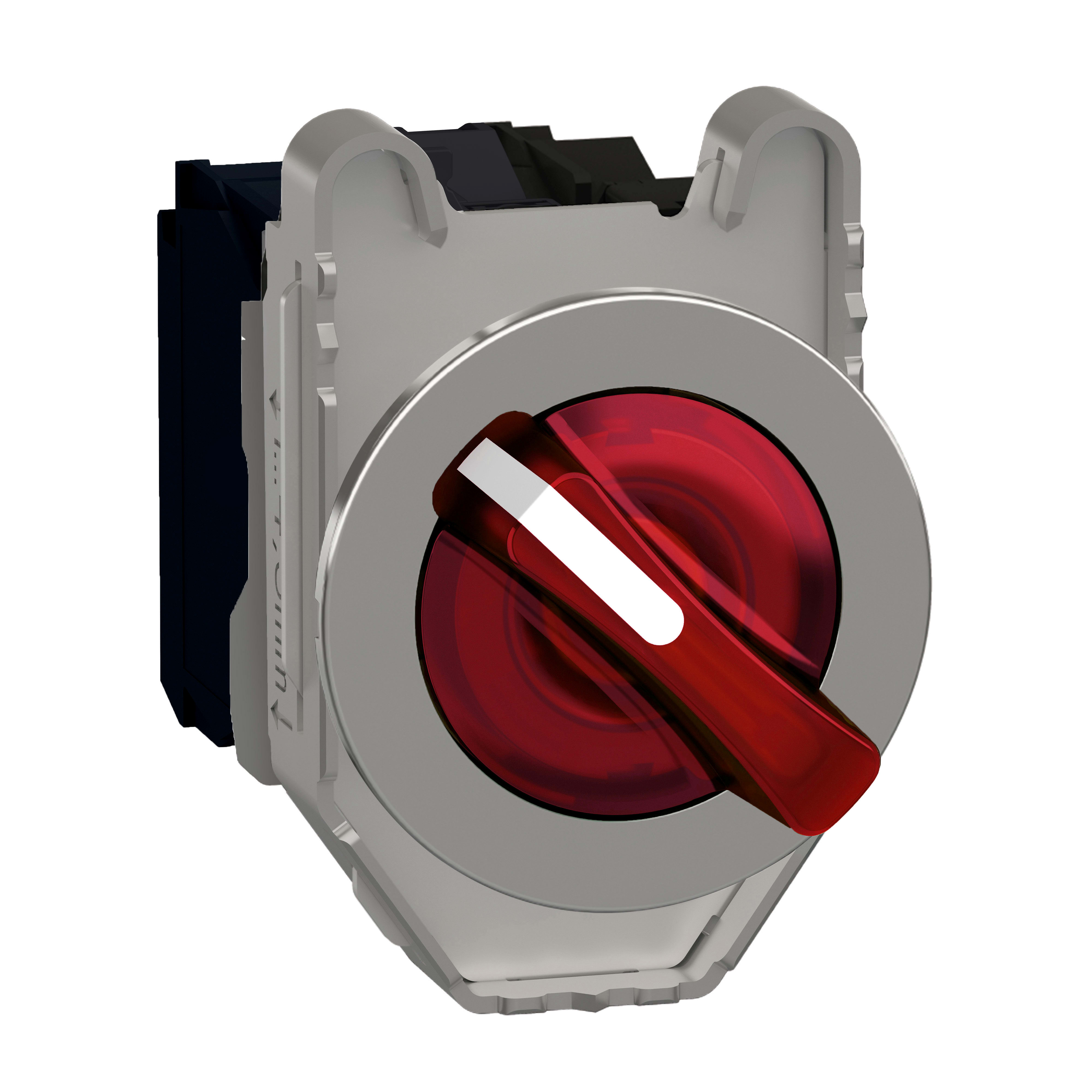 SCHNEIDER ELECTRIC - Selettore luminoso rosso filopannello 2 posizioni fisse 230VAC 1NO+1NC- LED universale- Ø30