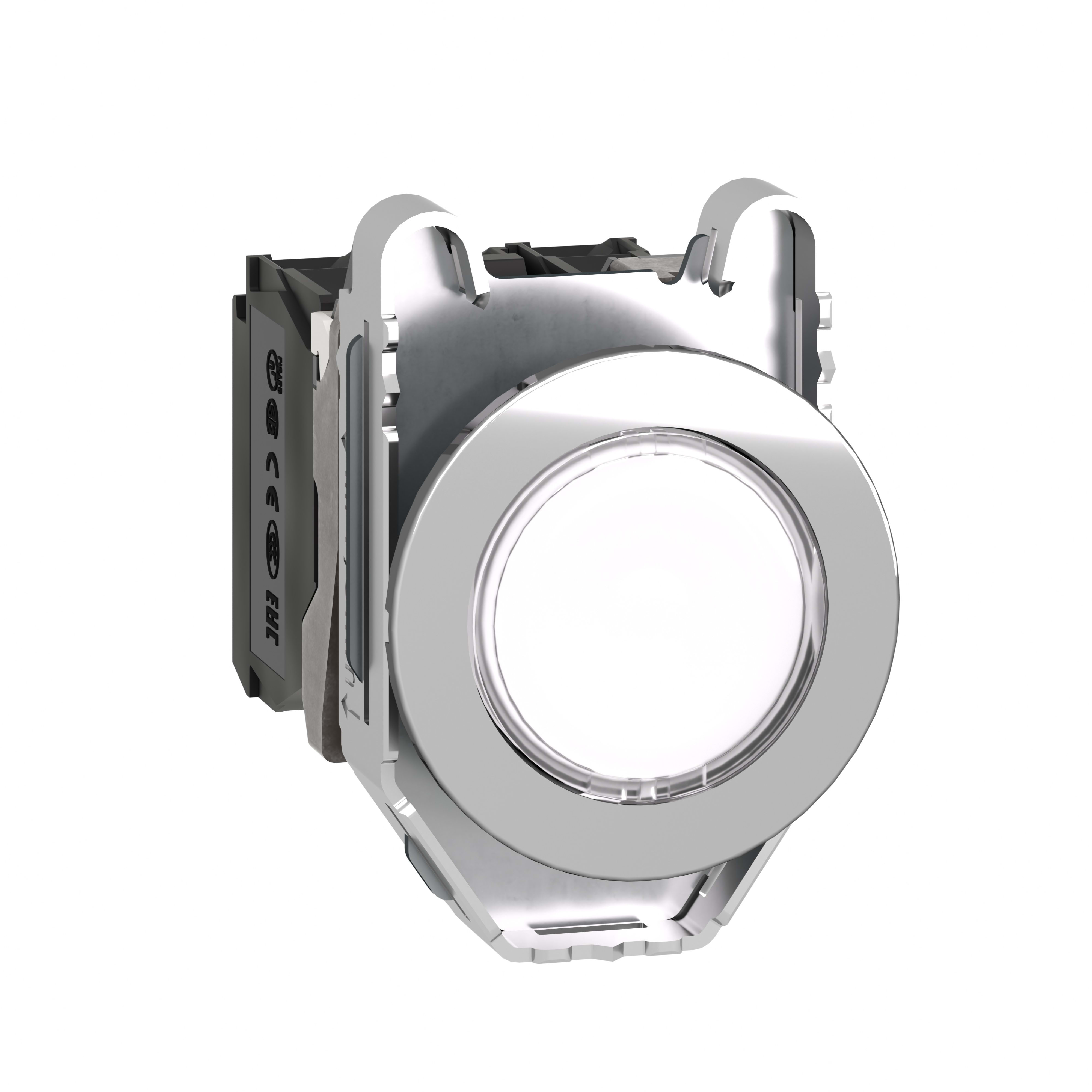 SCHNEIDER ELECTRIC - Pulsante luminoso bianco filopannello LED universale 120VAC 1NO+1NC- Ø30
