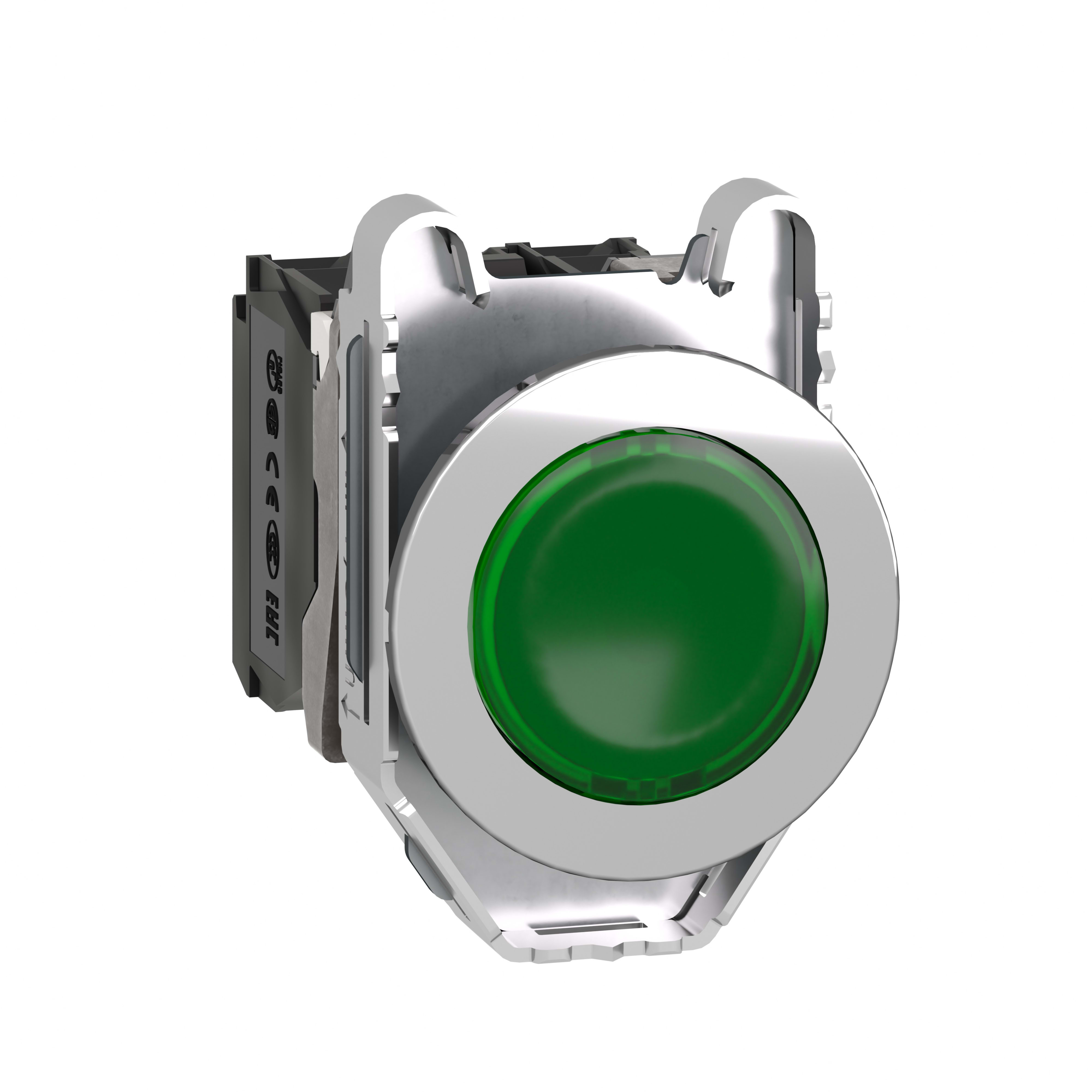SCHNEIDER ELECTRIC - Pulsante luminoso verde filopannello LED universale 120VAC 1NO+1NC- Ø30