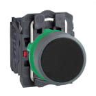 SCHNEIDER ELECTRIC - Pulsante nero NO+NC ghiera grigia