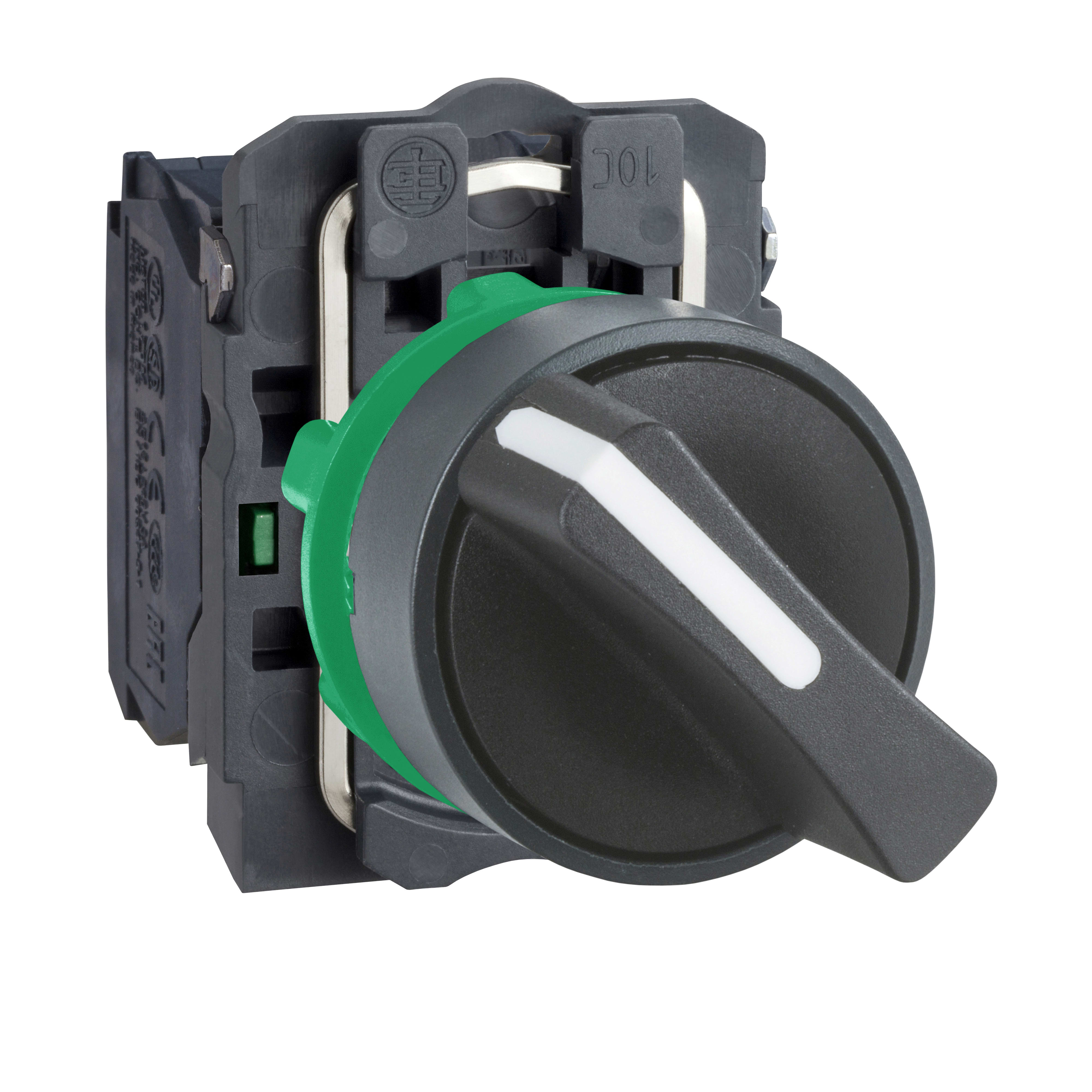 SCHNEIDER ELECTRIC - Selettore, Harmony XB5, plastica, nero, 22 mm, 2 posizioni, fisso, 2 NO