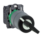 SCHNEIDER ELECTRIC - Selettore a leva, Harmony XB5, plastica, nero, 22mm, 2 posizioni, con ritorno da destra a sinistra, 1NO ghiera grigia