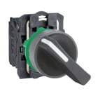 SCHNEIDER ELECTRIC - Selettore, Harmony XB5, ghiera grigia, 22mm, 2 posizioni fisse, leva lunga nera, 1NO