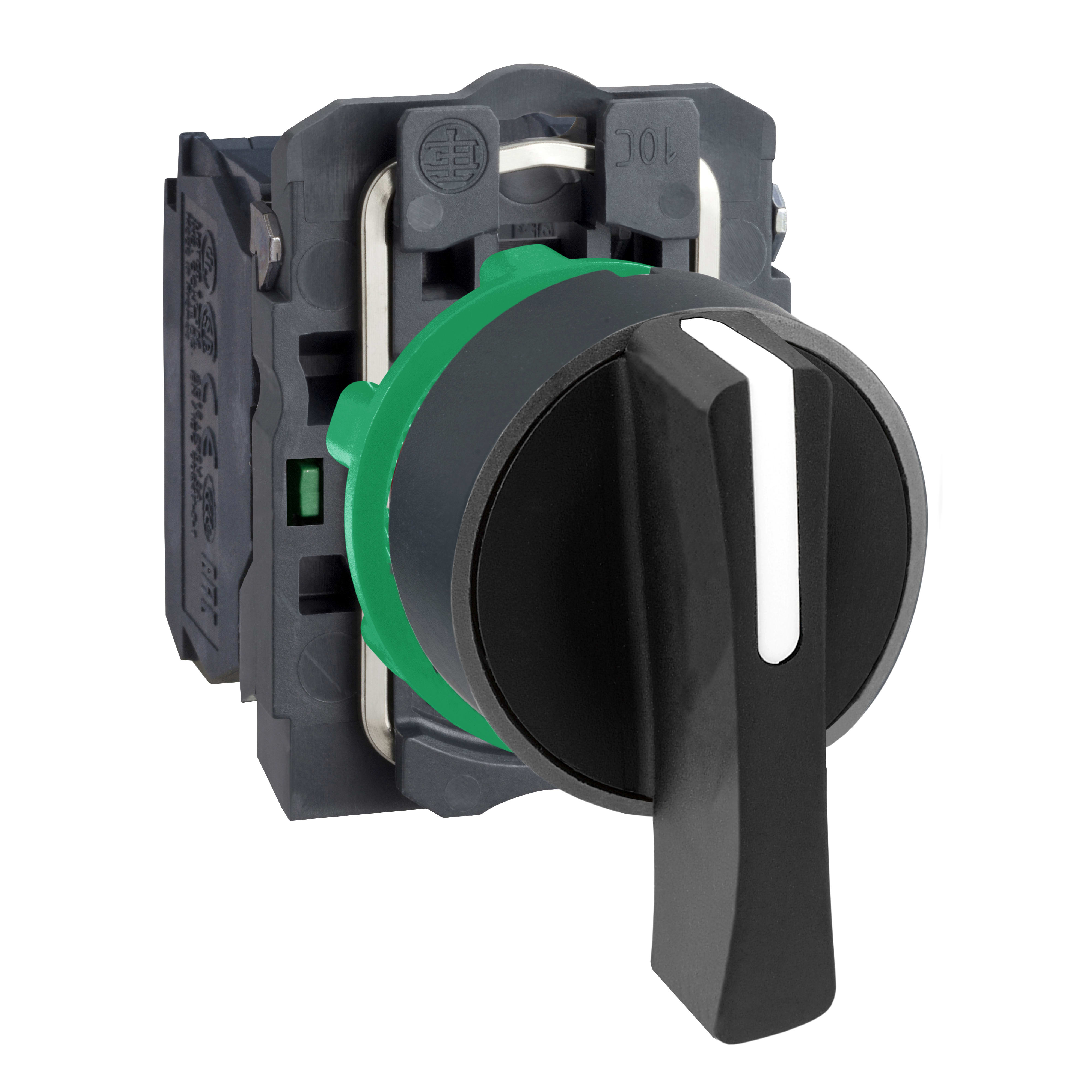 SCHNEIDER ELECTRIC - Selettore Ø22 - 3 posizioni - con ritorno - leva LUNGA - nero - 2NO