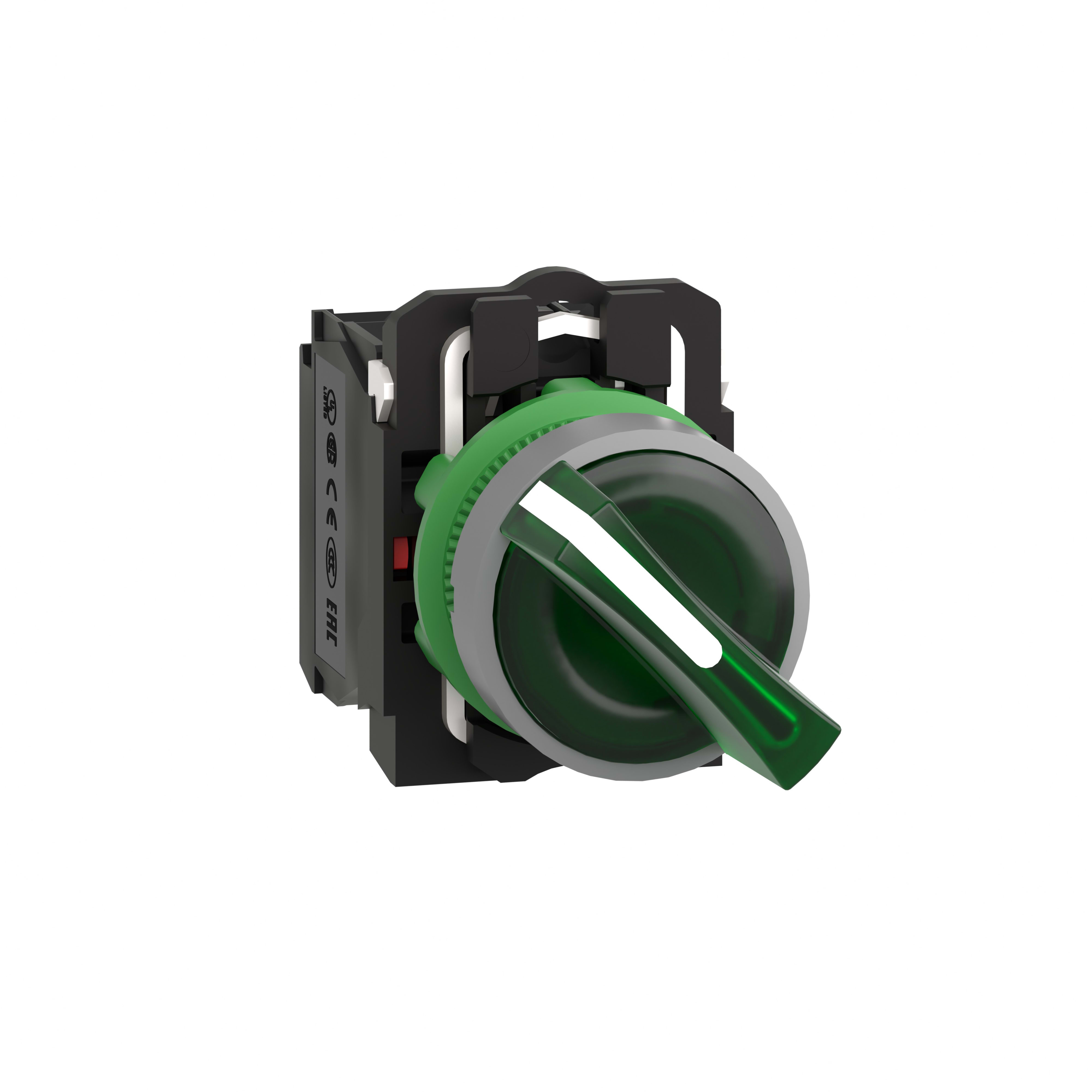 SCHNEIDER ELECTRIC - Selettore luminoso verde Ø22 - 2 posizioni - 120Vac - 1NO+1NC- LED universale