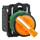 SCHNEIDER ELECTRIC - Selettore luminoso arancione Ø22 - 2 posizioni - 230Vac - 1NO+1NC- LED universale