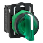 SCHNEIDER ELECTRIC - Selettore luminoso verde Ø 22 - 3 posizioni - 230Vac - 1NO+1NC- LED universale XB5AK133M5