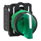 SCHNEIDER ELECTRIC - Selettore luminoso verde Ø 22 - 3 posizioni - 230Vac - 1NO+1NC- LED universale