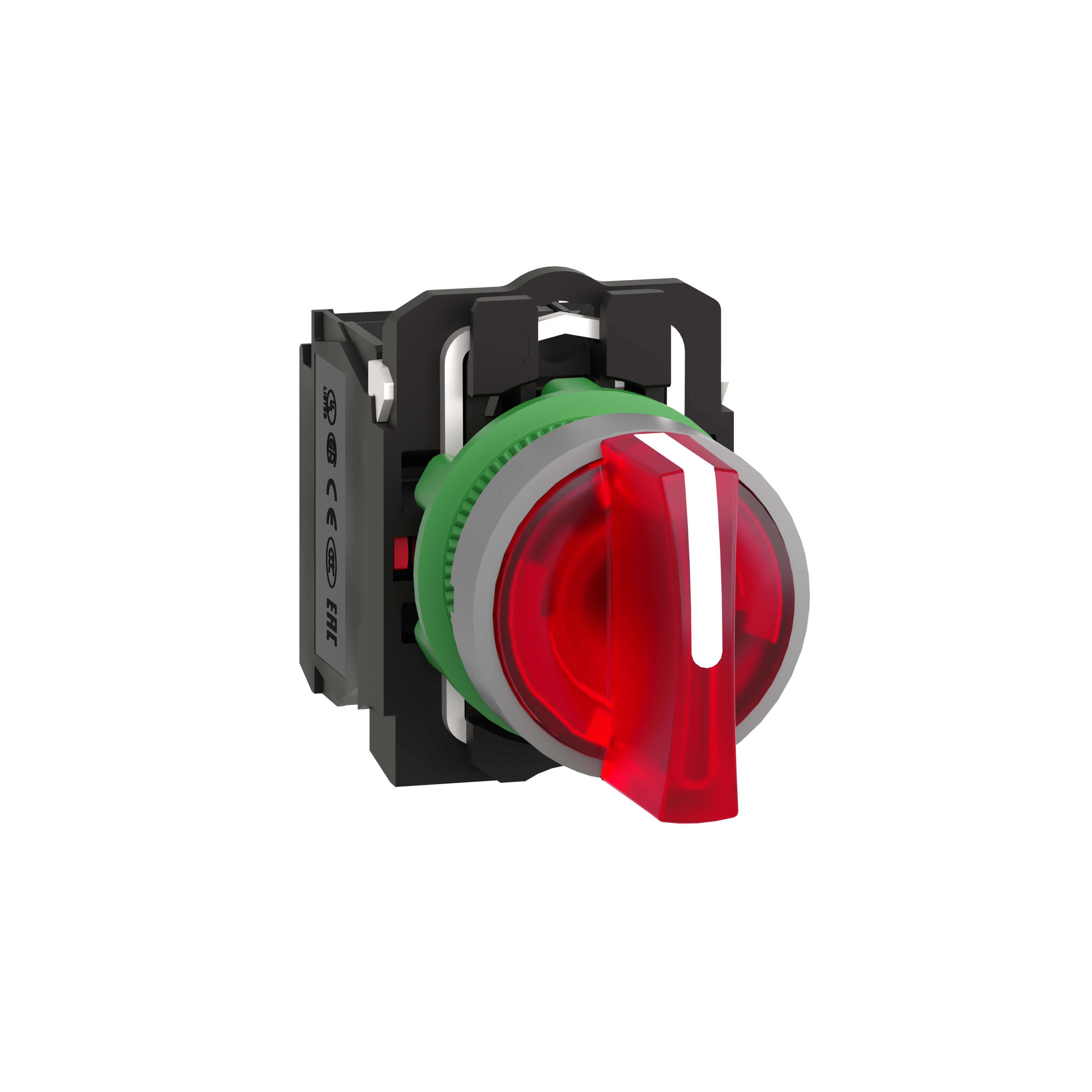 SCHNEIDER ELECTRIC - Selettore luminoso rosso 24Vac/dc ghiera grigia- 1NO+1NC - LED universale- Ø22 XB5AK134B5C0
