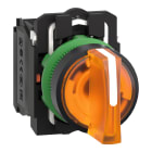 SCHNEIDER ELECTRIC - Selettore luminoso arancio Ø 22 - 3 posizioni - 24Vac/dc - 1NO + 1NC- LED universale XB5AK135B5
