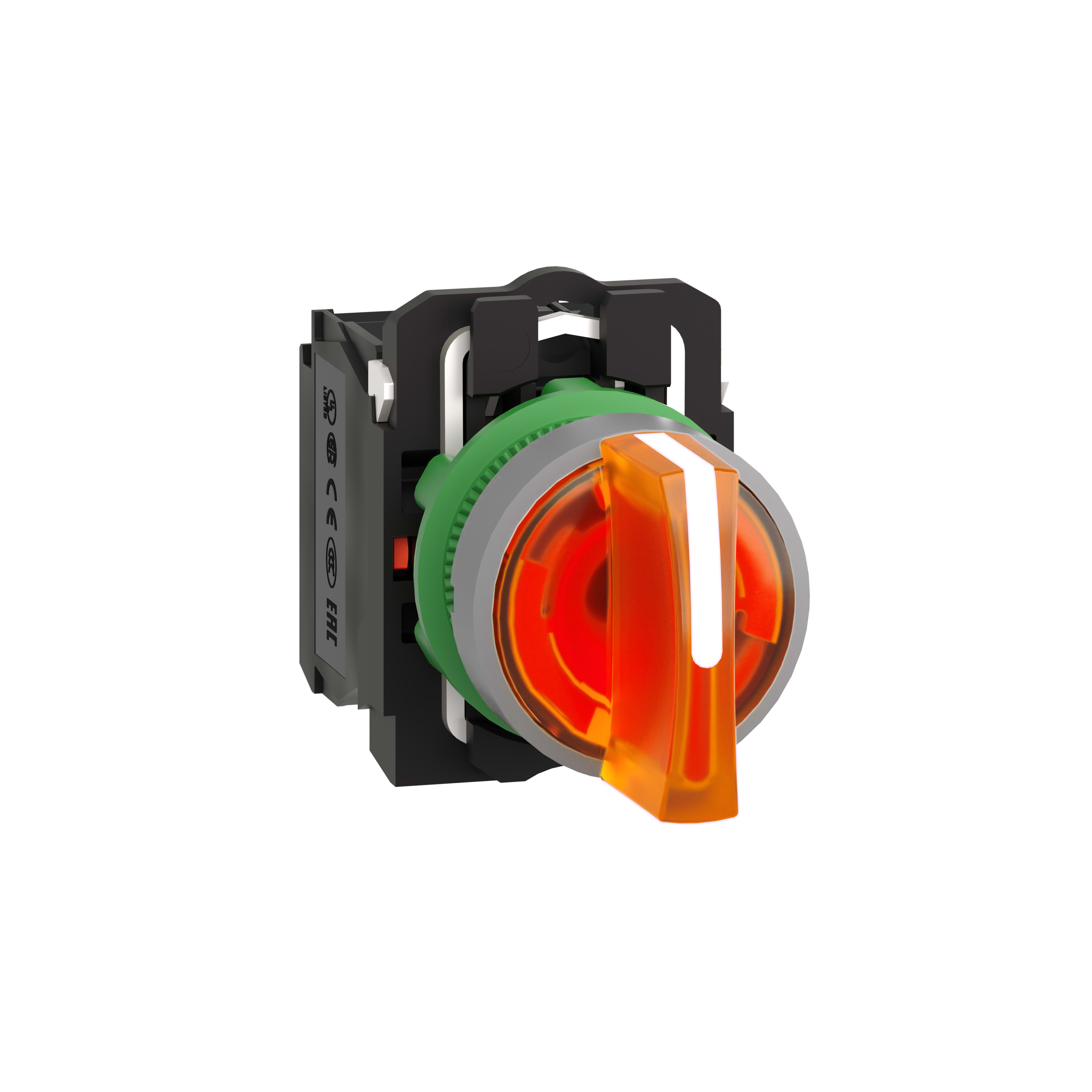 SCHNEIDER ELECTRIC - Selettore luminoso arancio 24Vac/dc ghiera grigia- Ø22