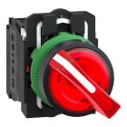 SCHNEIDER ELECTRIC - Pulsante luminoso rosso Ø22 - filoghiera ad impulso - ghiera grigia-120Vac - 1NO+1NC- LED universale