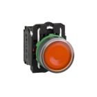 SCHNEIDER ELECTRIC - Pulsante luminoso giallo Ø22 - filoghiera ad impulso - 120V - 1NO+1NC- LED universale