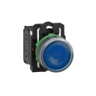SCHNEIDER ELECTRIC - Pulsante luminoso blu Ø22 - filoghiera ad impulso - 120Vac - 1NO+1NC