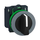 SCHNEIDER ELECTRIC - Selettore, Harmony XB5, filopannello, ghiera grigia, 30mm, 3 posizioni con ritorno leva standard nera, 2NO