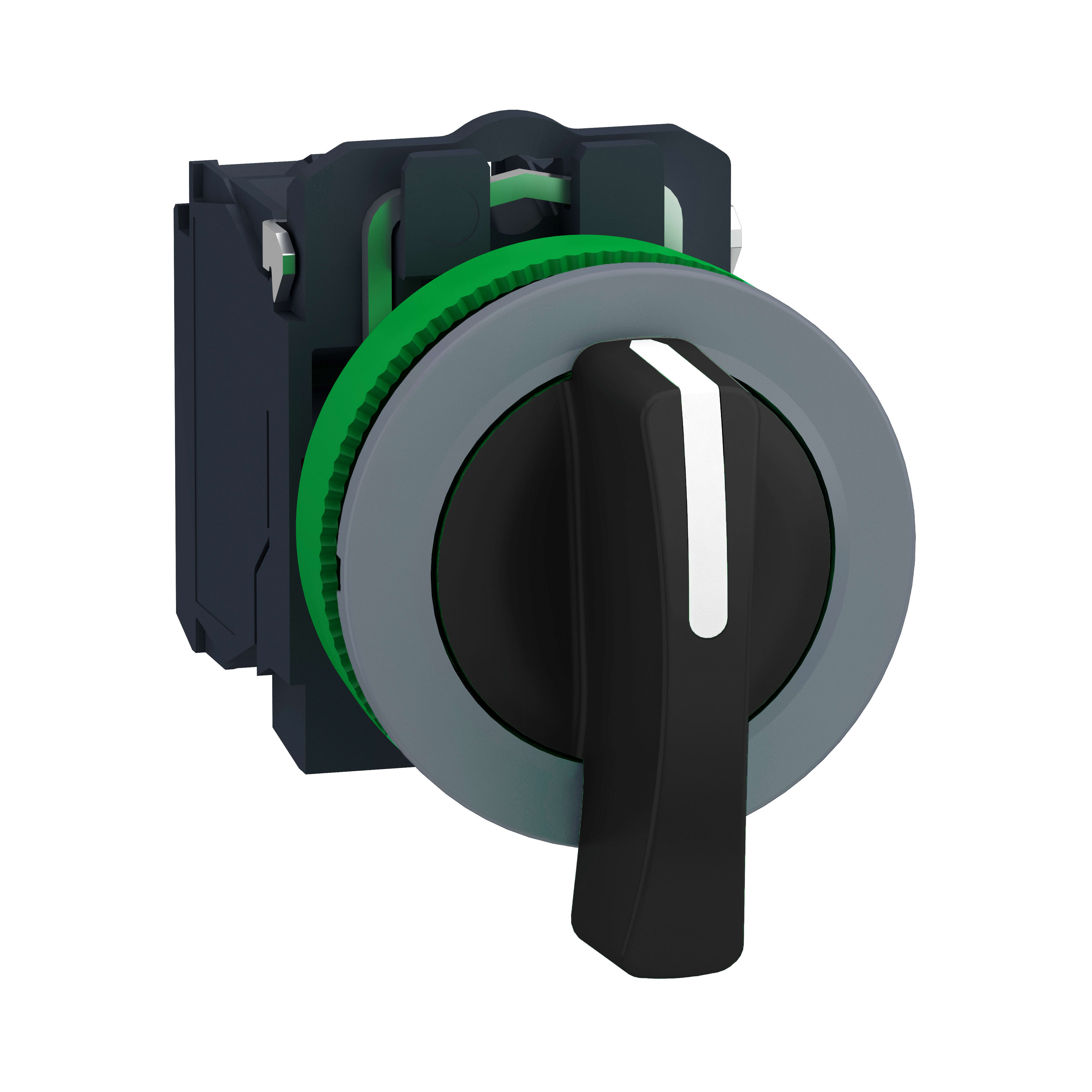 SCHNEIDER ELECTRIC - Selettore, Harmony XB5, filopannello, 30mm, 3 posizioni fisse, leva lunga, 2 NO, ghiera grigia