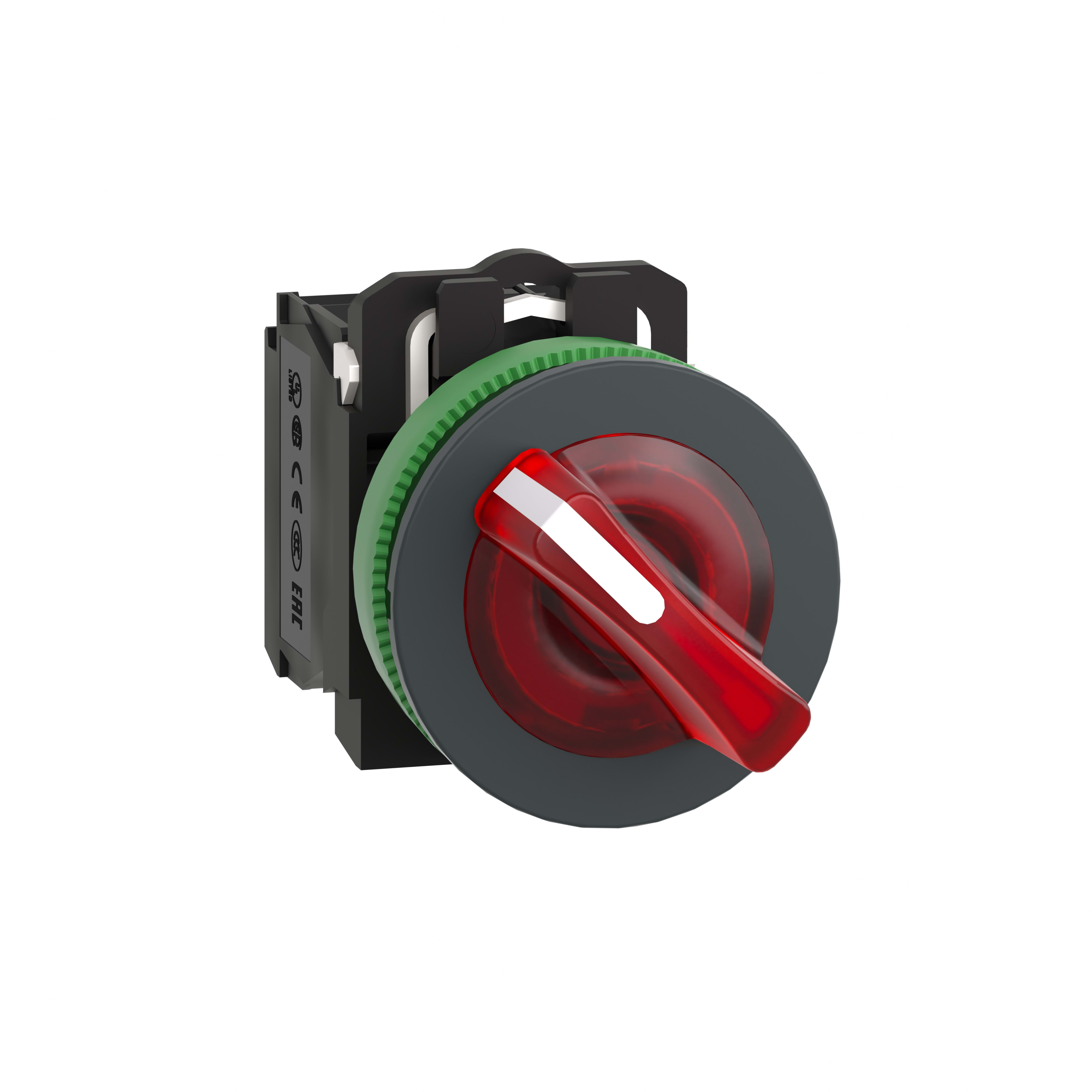 SCHNEIDER ELECTRIC - Selettore luminoso rosso 2 pos.filopannello Ø30 24Vac/dc NO+NC- LED universale