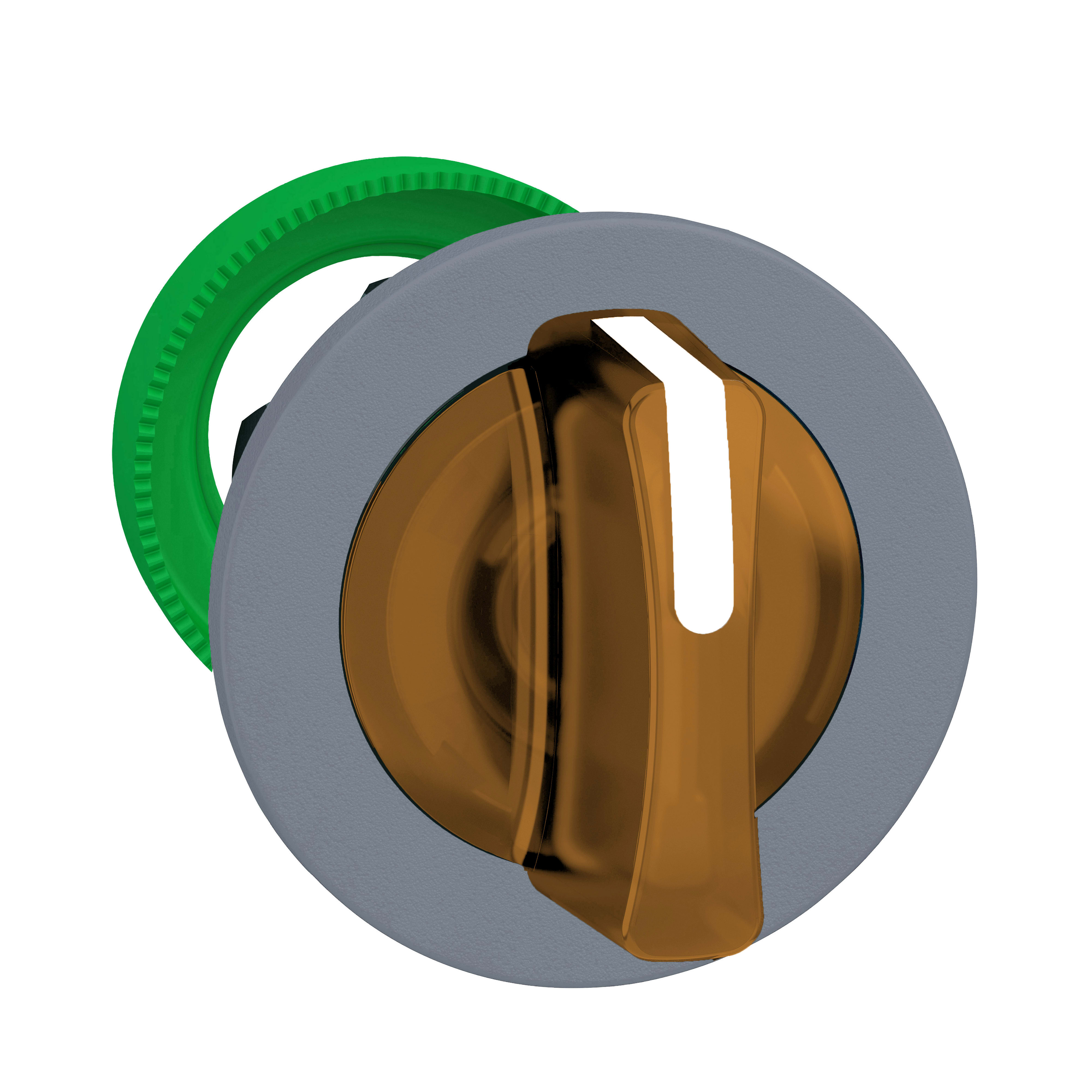 SCHNEIDER ELECTRIC - Selettore luminoso arancione 3 posizioni.- filopannello - 24Vac/dc -  ghiera grigia -Ø30 - LED universale - NO+NC