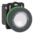 SCHNEIDER ELECTRIC - Harmony XB5, pulsante luminoso bianco Ø30 filopannello, ad impulso, plastica, LED universale, 24Vac/dc, NO+NC