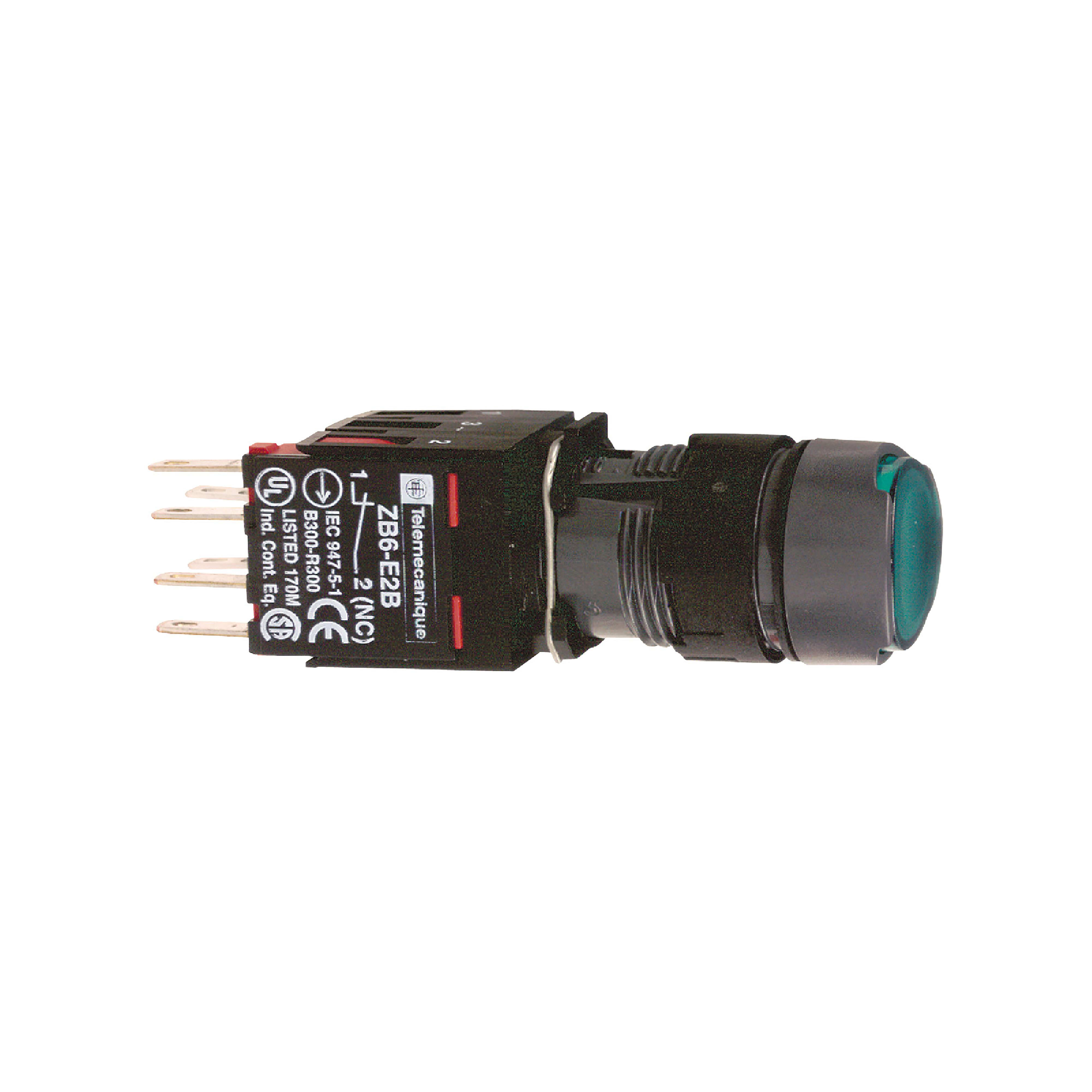 SCHNEIDER ELECTRIC - Pulsante luminoso verde Ø16 - ROTONDO, ad aggancio - 12..24V - 1NO
