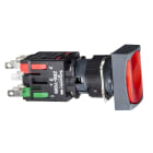 SCHNEIDER ELECTRIC - Pulsante luminoso rosso Ø16 - RETTANGOLARE, ad aggancio - 12..24V - 1NO+1NC XB6DF4B5B