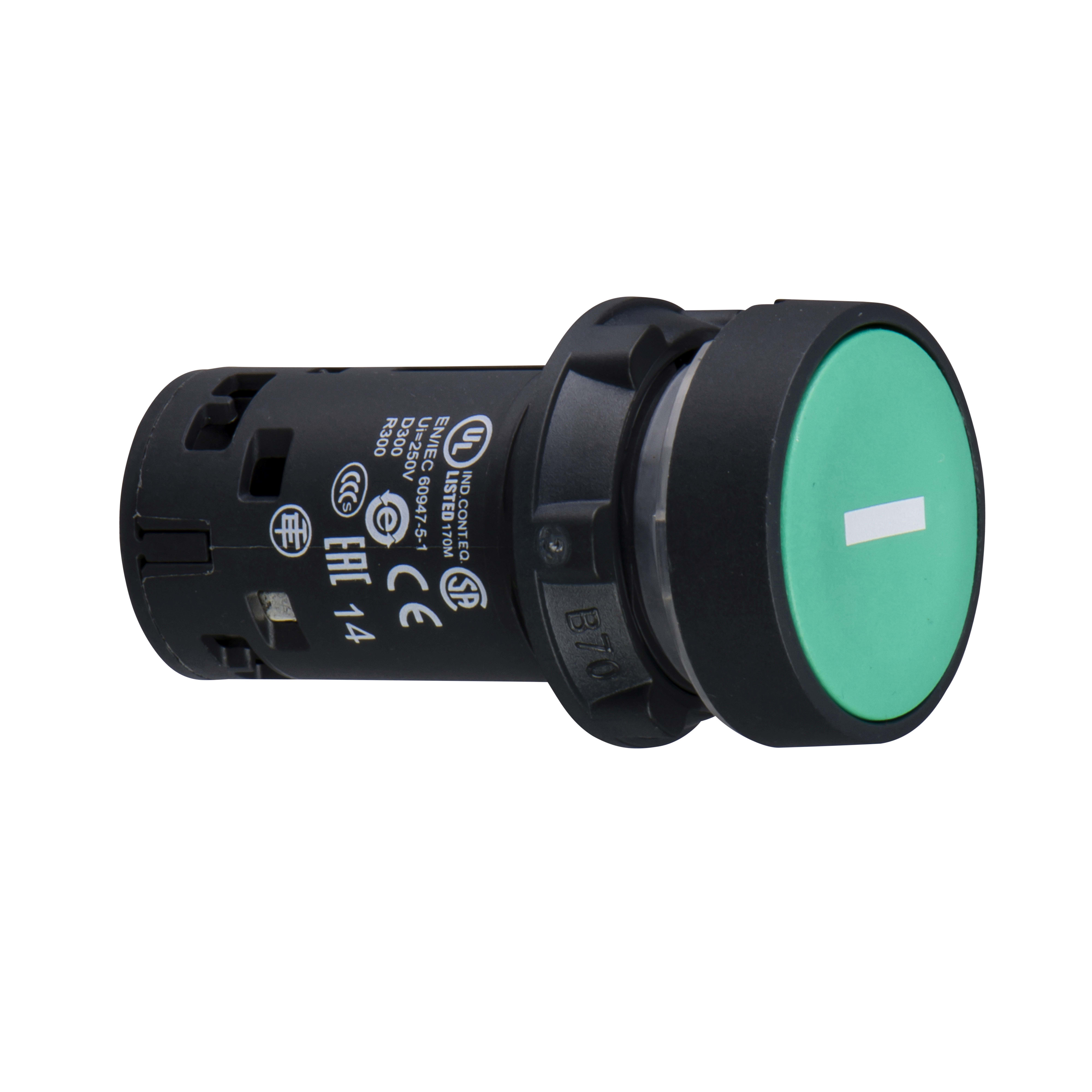 SCHNEIDER ELECTRIC - Pulsante ad impulso verde - 1 NO - "I" bianco XB7NA3131