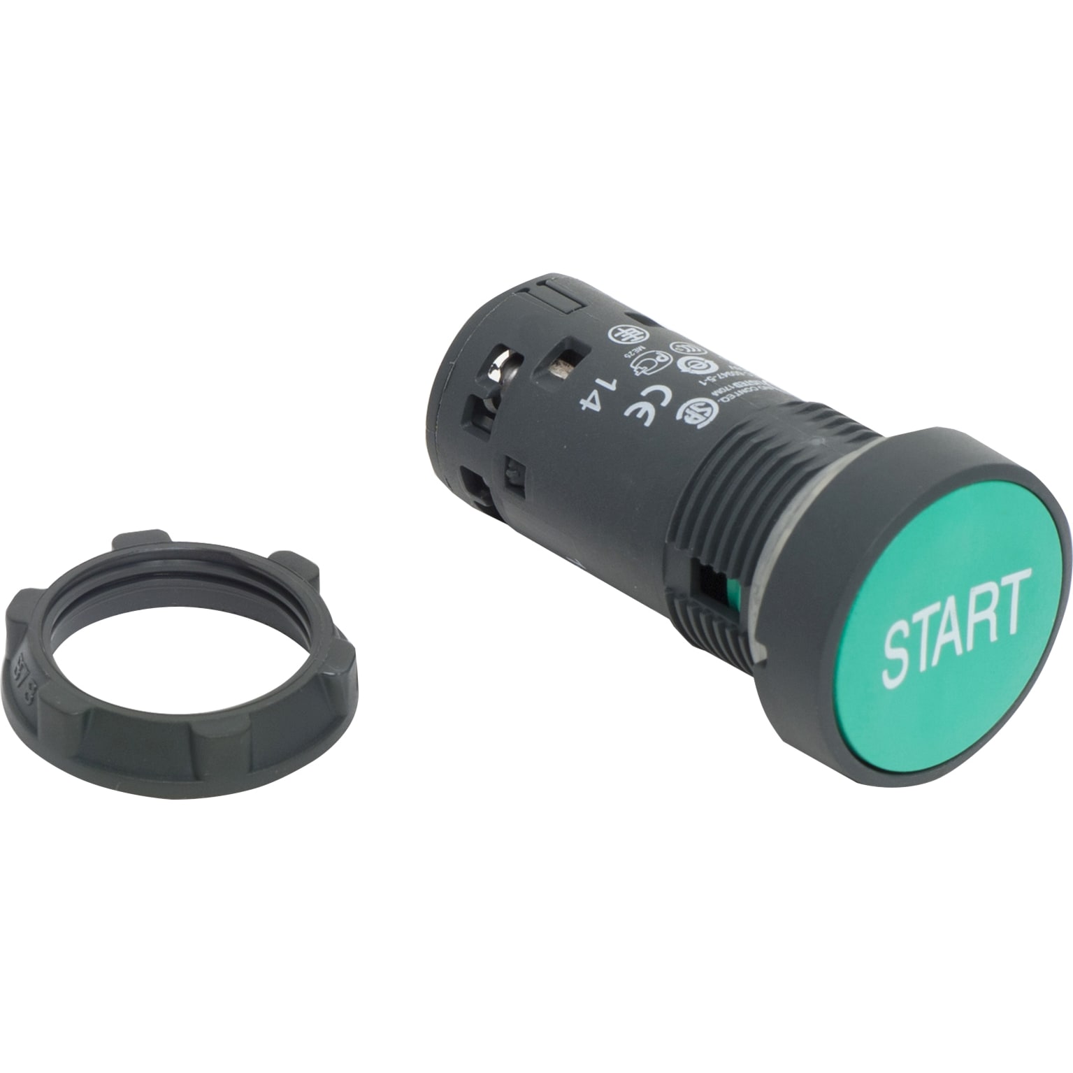 SCHNEIDER ELECTRIC - Pulsante ad impulso verde - 1 NO - "START" bianco