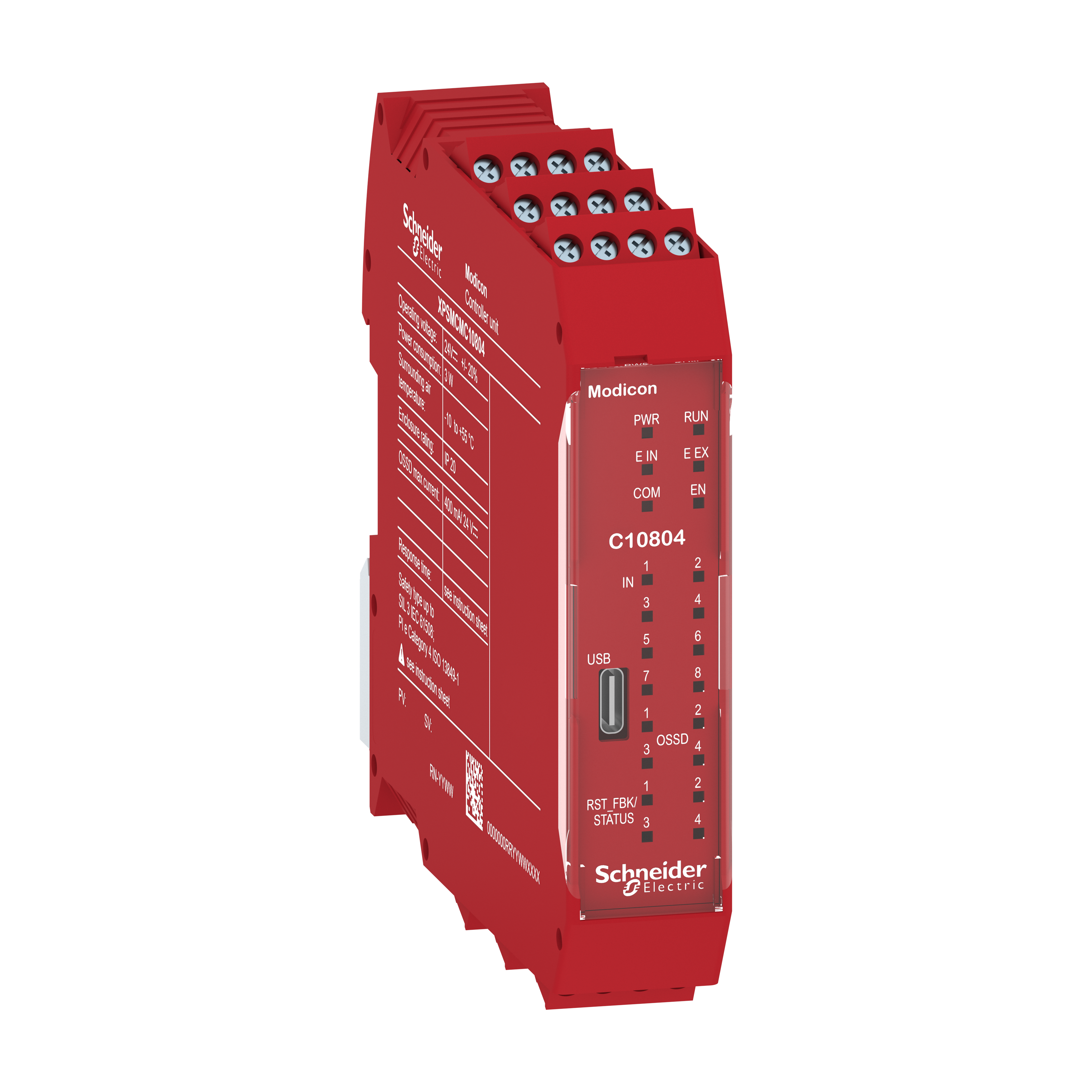 SCHNEIDER ELECTRIC - CPU di sicurezza Modicon XPSMCM, 8 ingressi + 4 uscite digitali a singolo canale SIL3, morsetti a vite