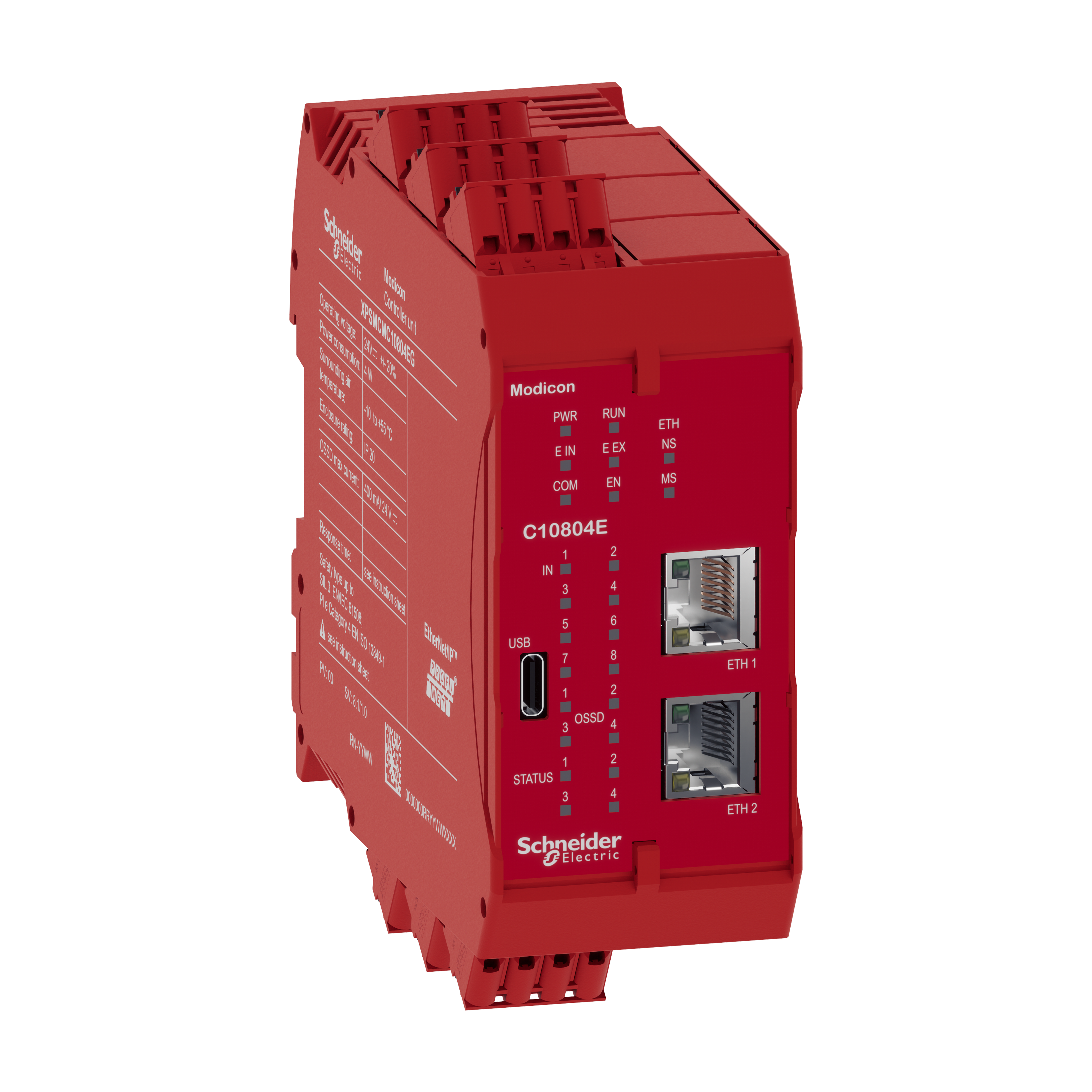 SCHNEIDER ELECTRIC - Controllore di sicurezza con comunicazione integrata, Modicon MCM, 8 ingressi, 4 uscite, monitoraggio, moduli di espansione, vite