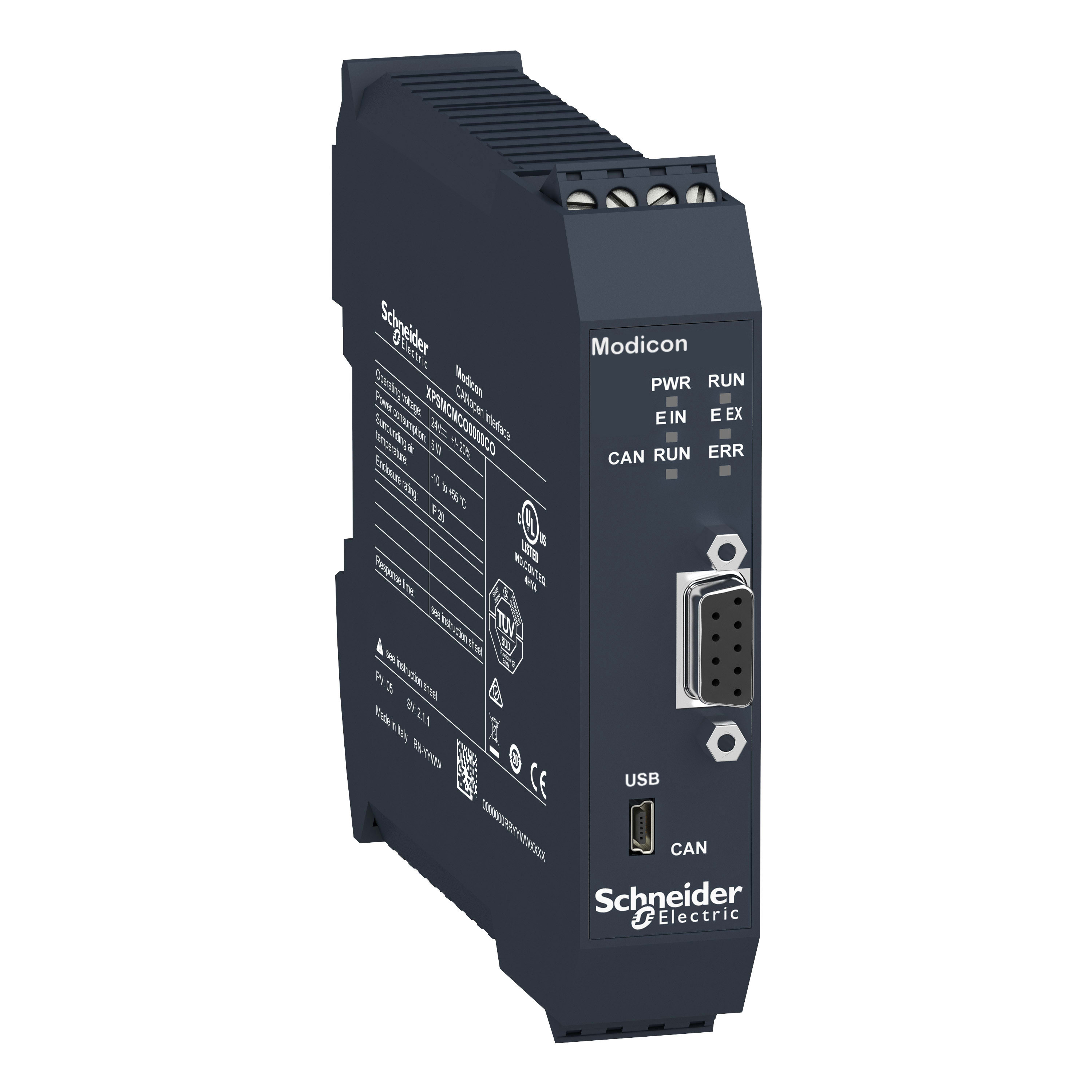 SCHNEIDER ELECTRIC - Modulo di comunicazione Modicon XPSMCM, CANopen, morsetti a vite XPSMCMCO0000CO