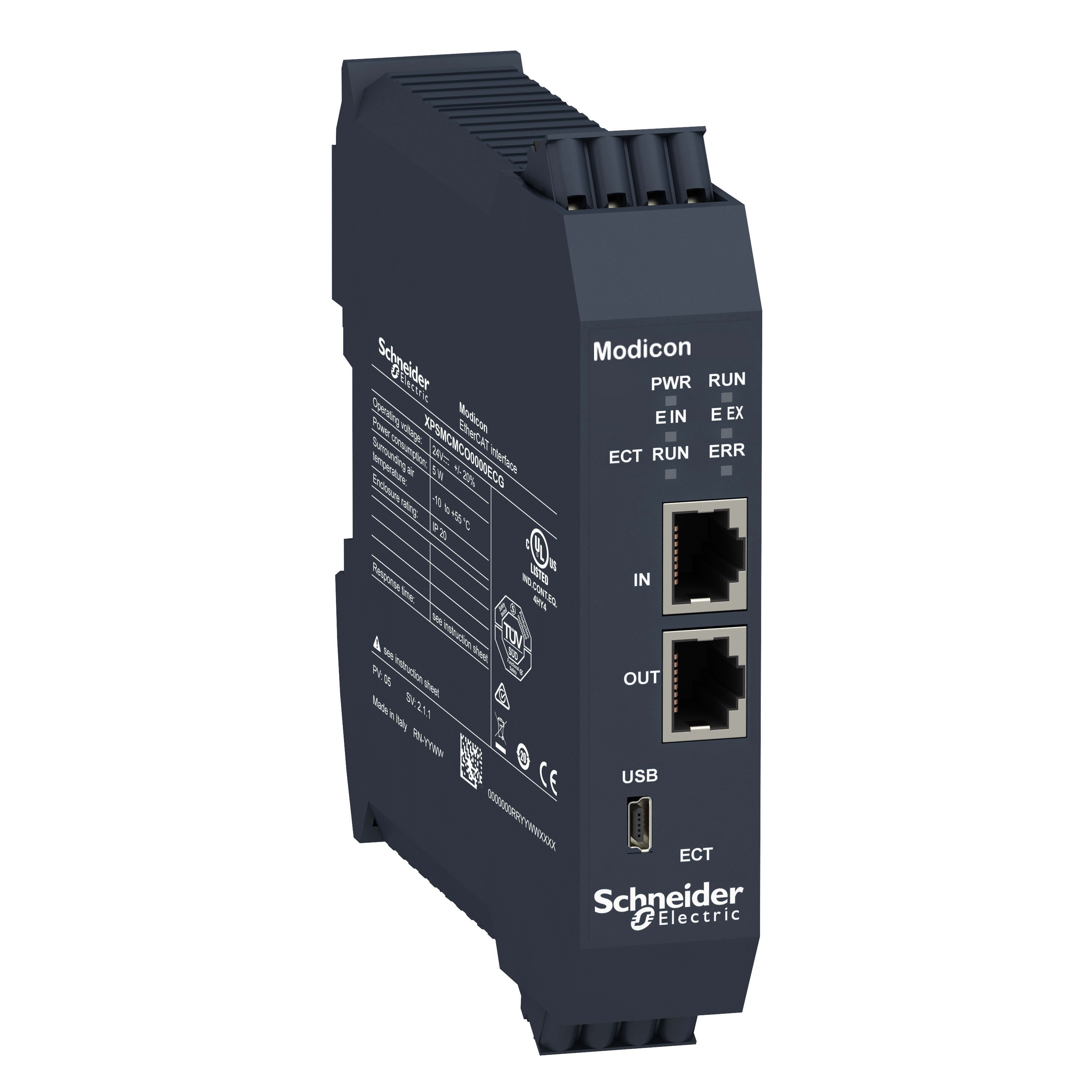 SCHNEIDER ELECTRIC - Modulo di comunicazione Modicon XPSMCM, EtherCAT, morsetti a molla