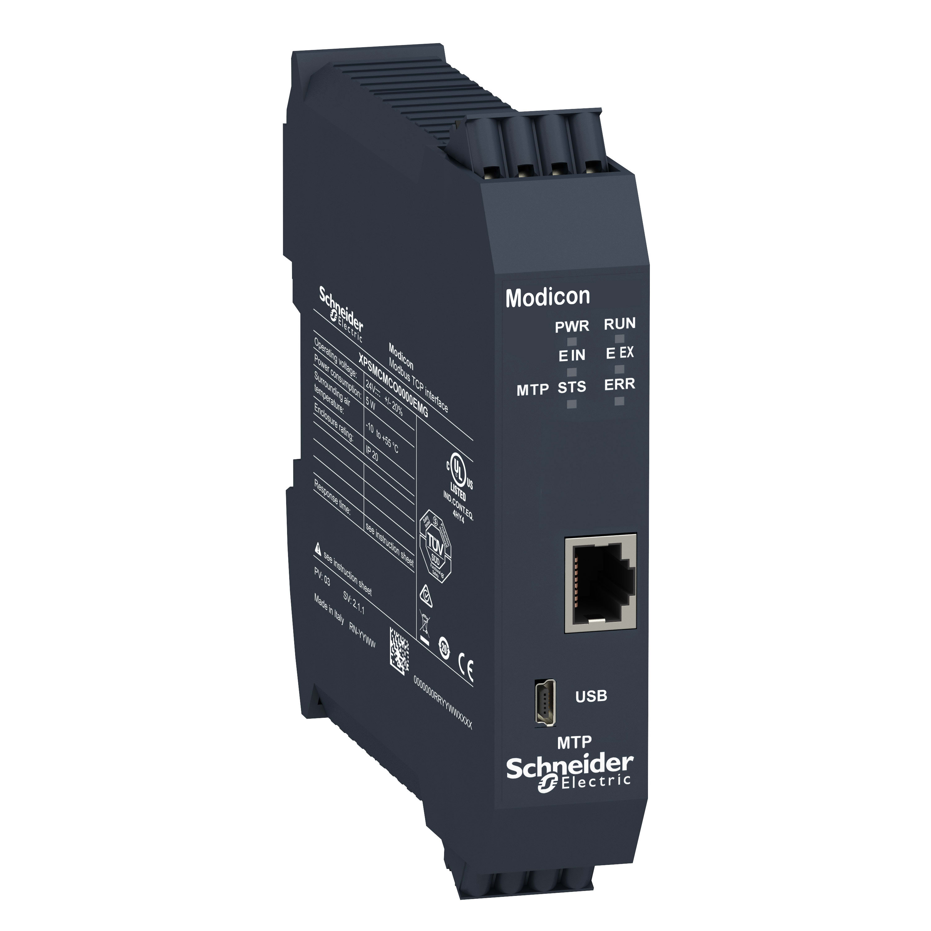 SCHNEIDER ELECTRIC - Modulo di comunicazione Modicon XPSMCM, Modbus TCP/IP, morsetti a molla