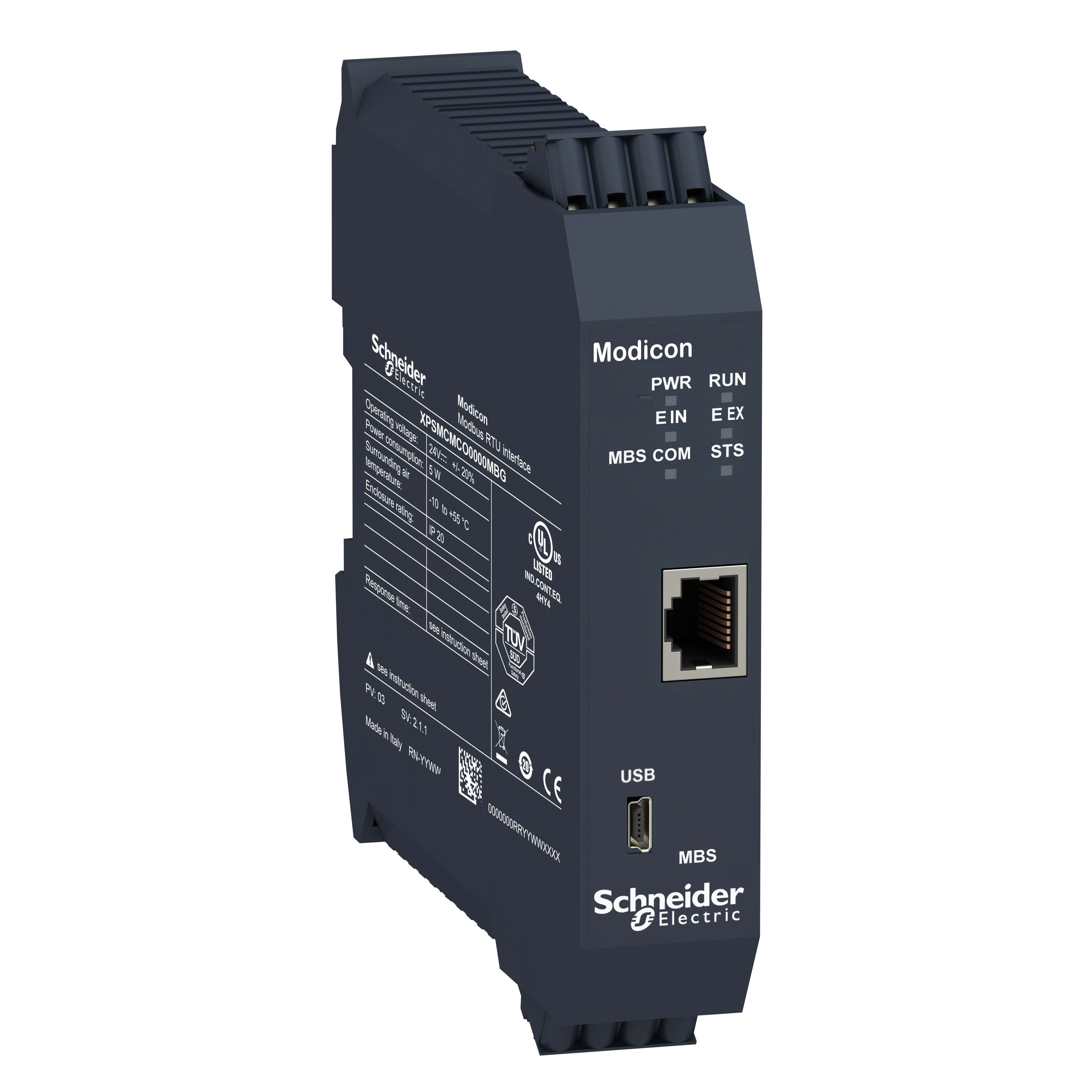 SCHNEIDER ELECTRIC - Modulo di comunicazione Modicon XPSMCM, Modbus Serial (RTU), morsetti a molla