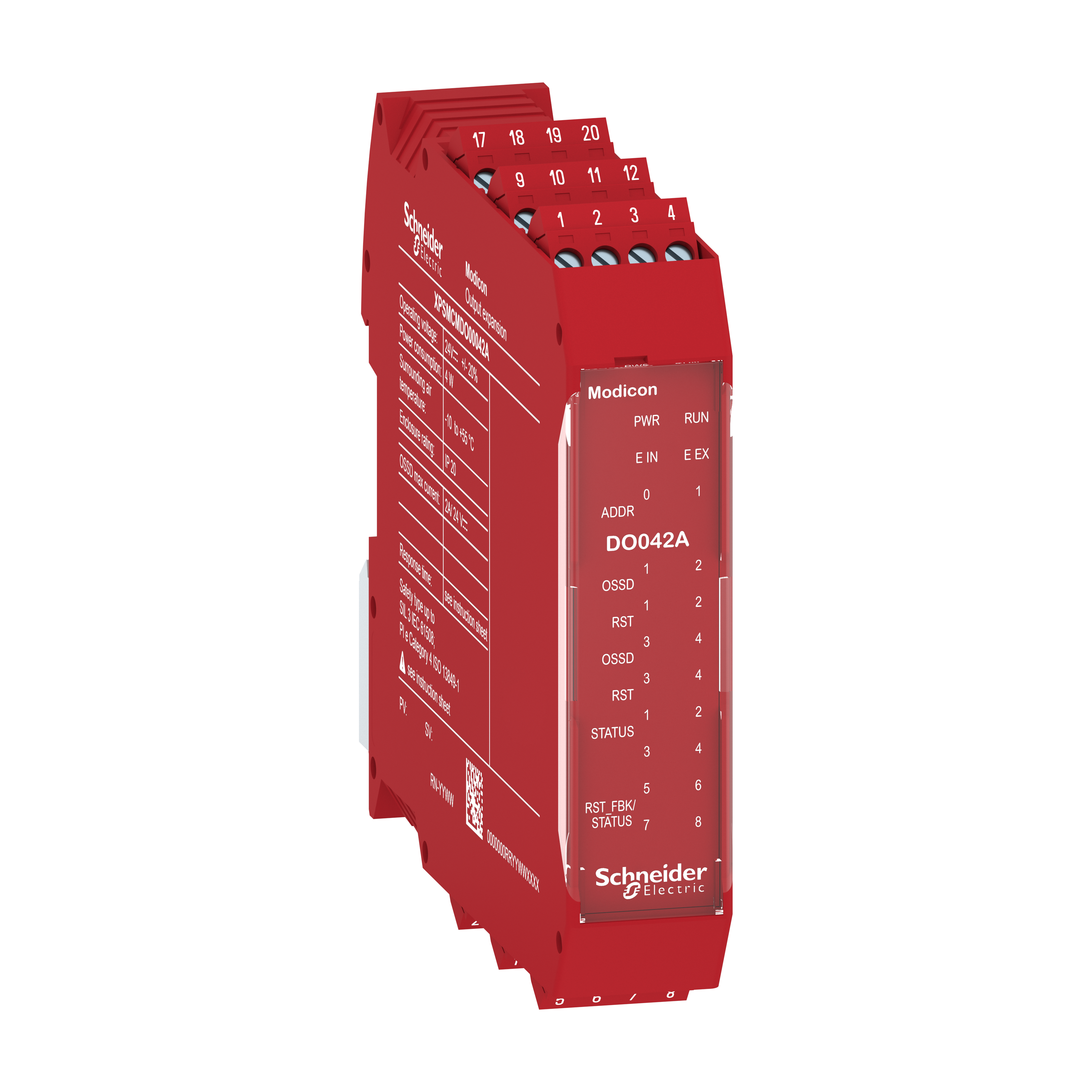 SCHNEIDER ELECTRIC - Modulo espansione di sicurezza, Modicon XPSMCM, 4 uscite digitali a doppio canale SIL3, morsetti a vite