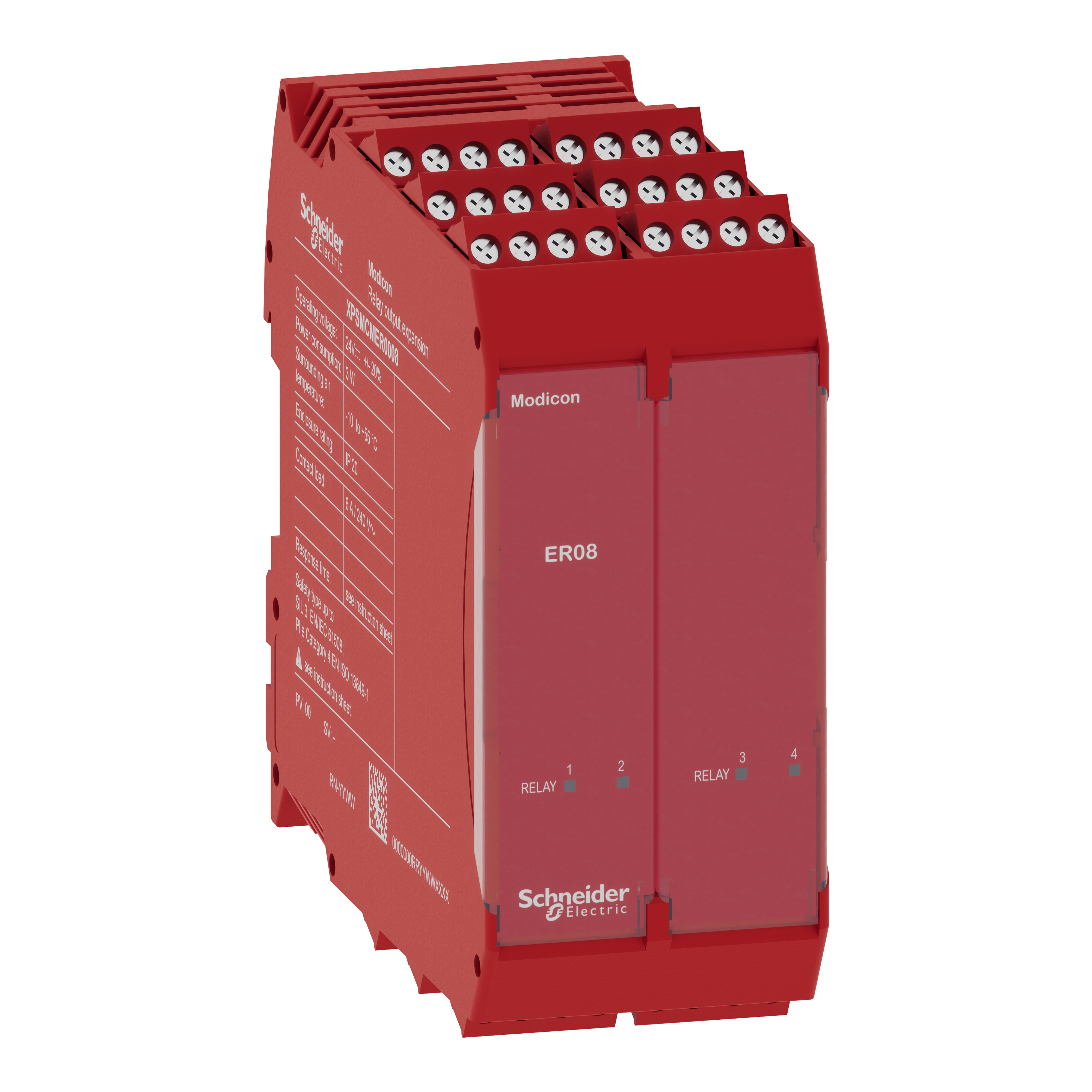 SCHNEIDER ELECTRIC - Modulo di espansione, Modicon MCM, 4 uscite relè di sicurezza, vite XPSMCMER0008