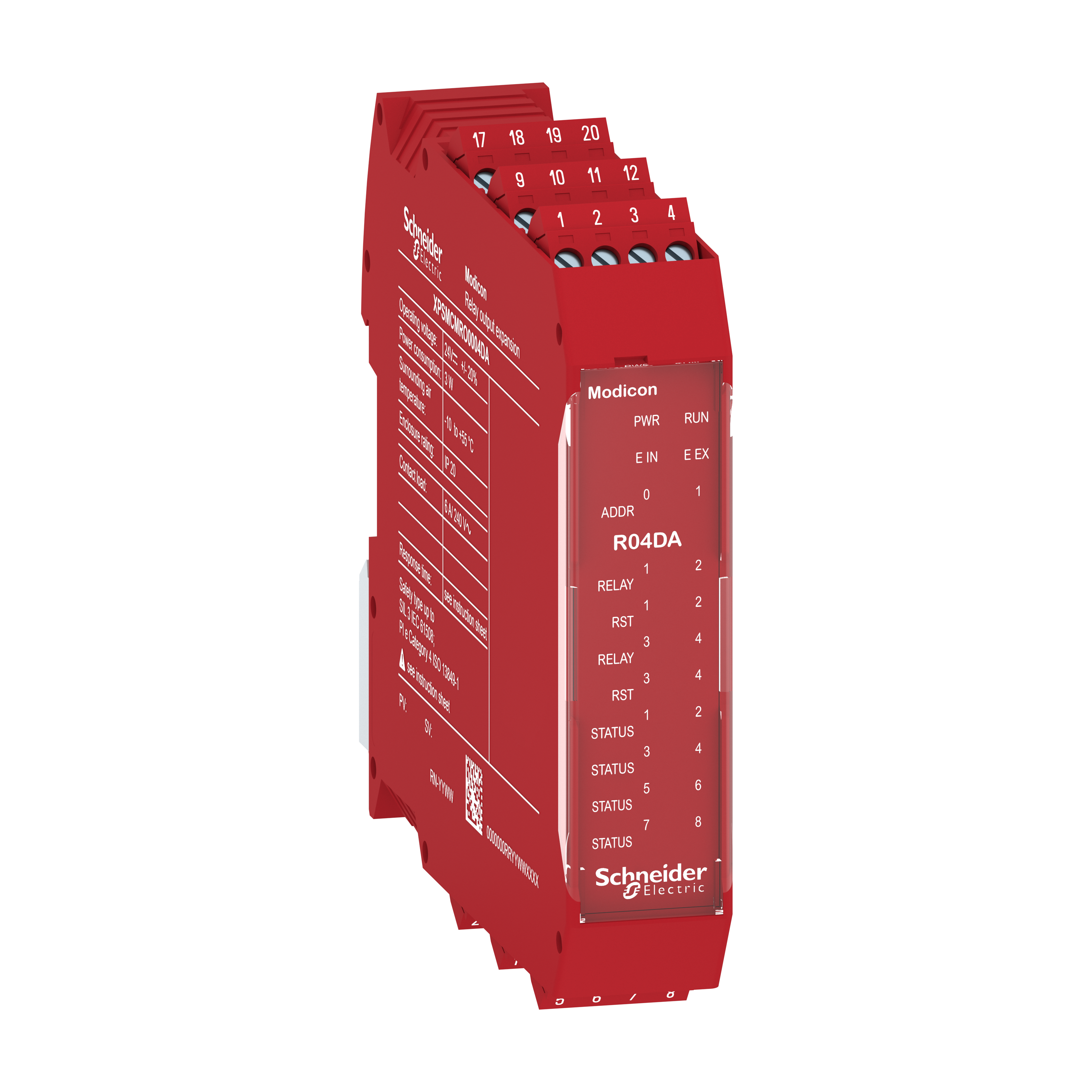 SCHNEIDER ELECTRIC - Modulo espansione di sicurezza, Modicon XPSMCM, 4 uscite a relè + diagnostica, morsetti a vite